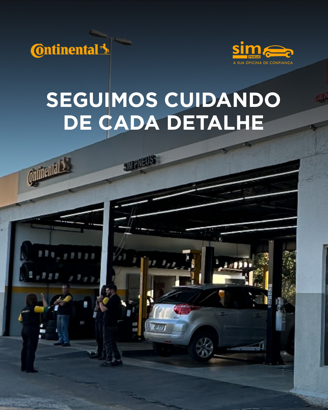 Equipe Sim Pneus, revenda oficial Continental